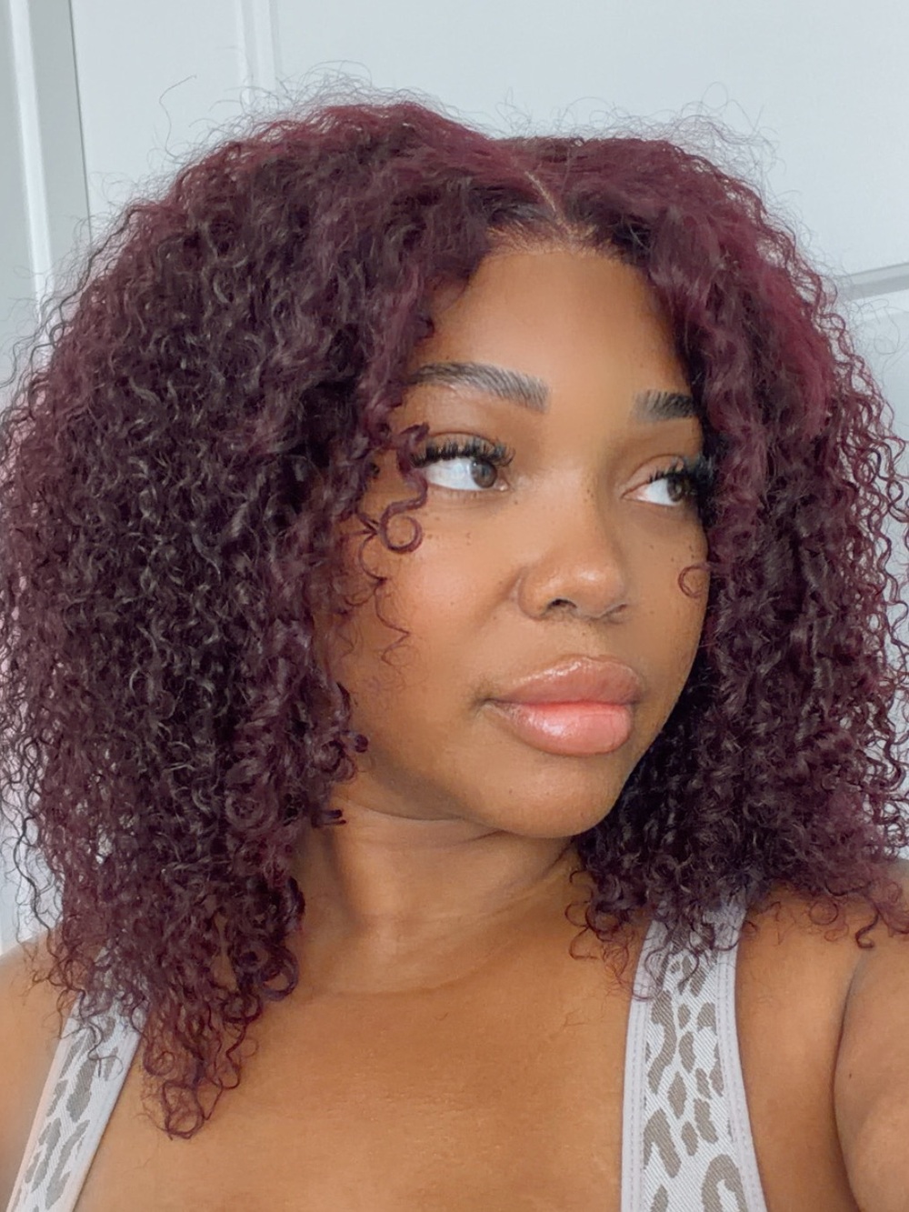 Deep Burgundy Curly Wig - Women Hair